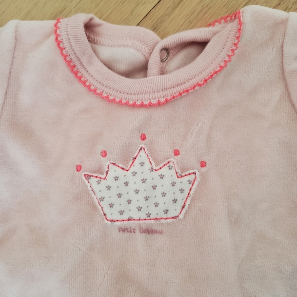 Petit Bateau Velour Footies, 1mth - Picture 3 of 4